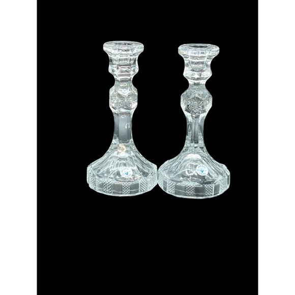 Vintage Viking Dalzel Candlesticks Clear crystal - Picture 4 of 8